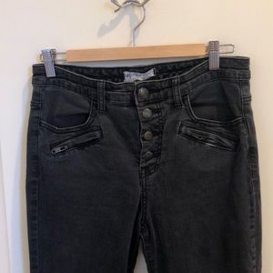 Free people button-up washed black jeans